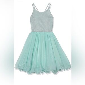 Speechless Kids Shimmering Teal Dress